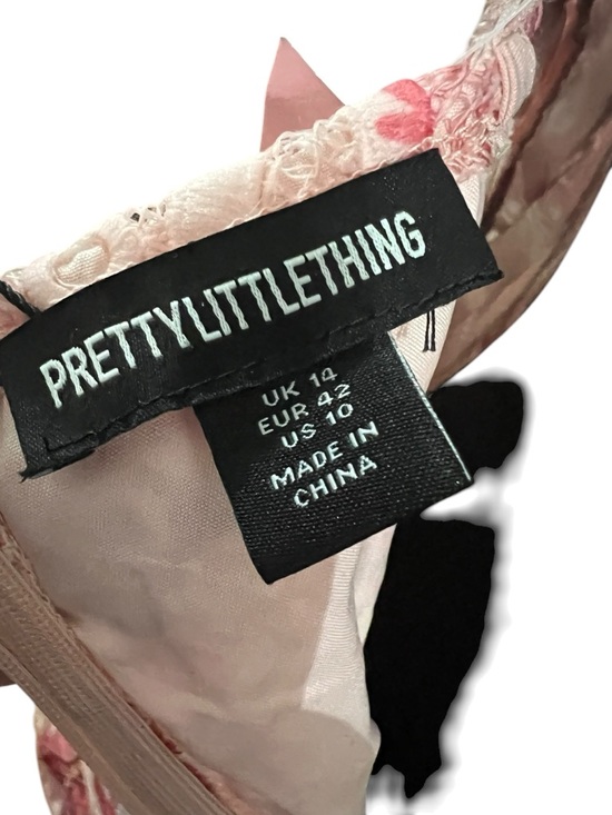 PrettyLittleThing Pink Multi Floral Corset Puffball Mini Dress NWT Size 10 - Picture 9 of 9